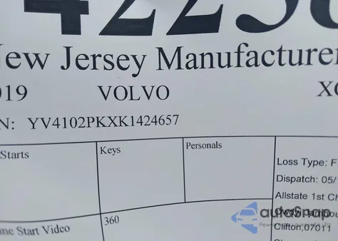 2019 Volvo Xc90 T5 Momentum z USA, uszkodzony, nr VIN YV4102PKXK1424657